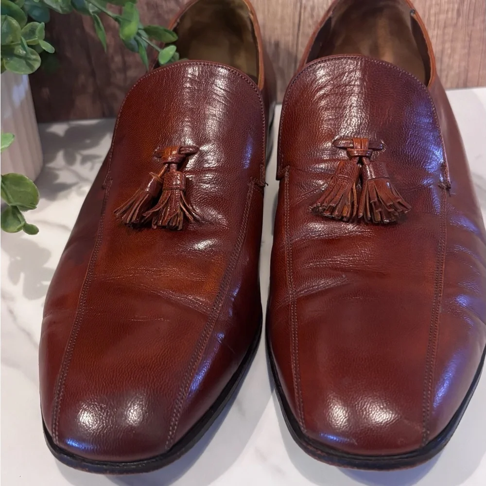 Florsheim Brown Leather Tassel Loafers